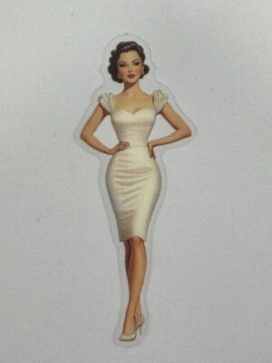 7.5cm x 2.5cm - Vintage Pin-Up PET Stickers | Retro 1940s-1950s Women