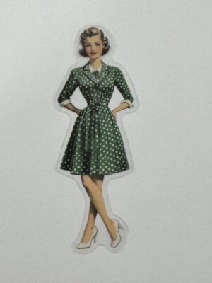 7.5cm x 2.5cm - Vintage Pin-Up PET Stickers | Retro 1940s-1950s Women
