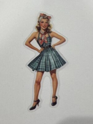 7.5cm x 3.25cm - Vintage Pin-Up PET Stickers | Retro 1940s-1950s Women