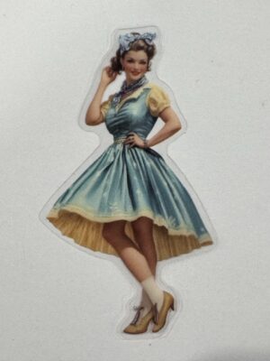 7.5cm x 4cm - Vintage Pin-Up PET Stickers | Retro 1940s-1950s Women