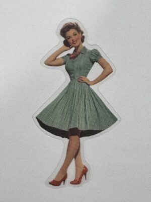 7.5cm x 4cm - Vintage Pin-Up PET Stickers | Retro 1940s-1950s Women