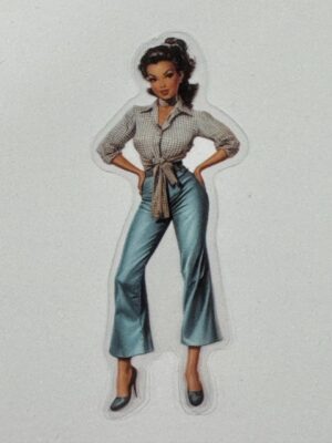 7.25cm x 3cm - Vintage Pin-Up PET Stickers | Retro 1940s-1950s Women