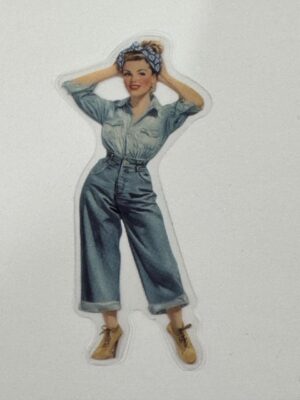 7.5cm x 3cm - Vintage Pin-Up PET Stickers | Retro 1940s-1950s Women