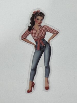 7.5cm x 3cm - Vintage Pin-Up PET Stickers | Retro 1940s-1950s Women