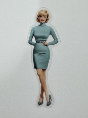 7.5cm x 2.5cm - Vintage Pin-Up PET Stickers | Retro 1940s-1950s Women