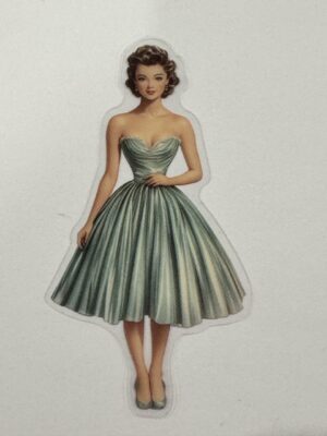 7.5cm x 4cm - Vintage Pin-Up PET Stickers | Retro 1940s-1950s Women