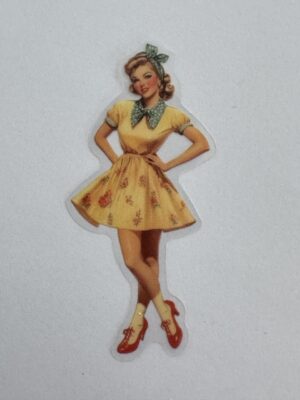 7.25cm x 3cm - Vintage Pin-Up PET Stickers | Retro 1940s-1950s Women