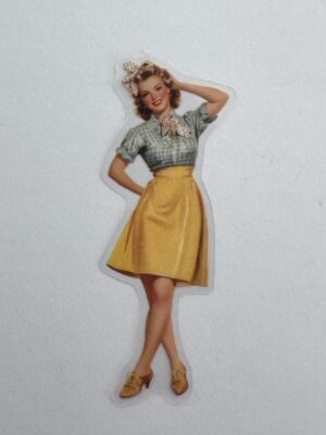 7.5cm x 2.5cm - Vintage Pin-Up PET Stickers | Retro 1940s-1950s Women