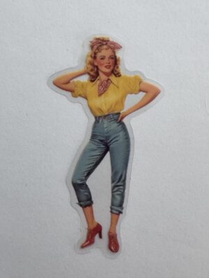 7.5cm x 3.5cm - Vintage Pin-Up PET Stickers | Retro 1940s-1950s Women