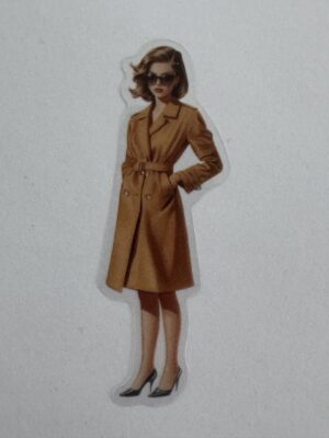 7.5cm x 2.25cm - Vintage Pin-Up PET Stickers | Retro 1940s-1950s Women