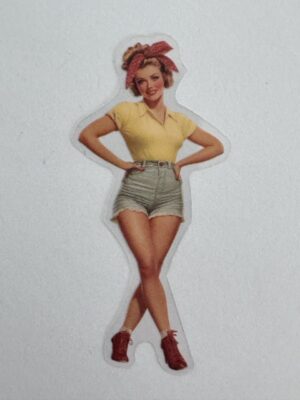 7.5cm x 3.25cm - Vintage Pin-Up PET Stickers | Retro 1940s-1950s Women