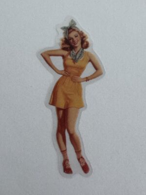 7.5cm x 3cm - Vintage Pin-Up PET Stickers | Retro 1940s-1950s Women