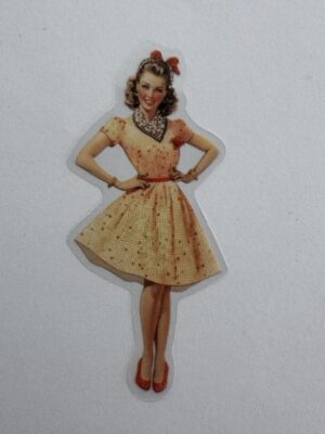 7.25cm x 3.5cm - Vintage Pin-Up PET Stickers | Retro 1940s-1950s Women