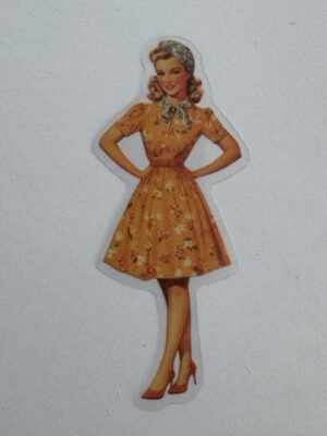 7.5cm x 3cm - Vintage Pin-Up PET Stickers | Retro 1940s-1950s Women