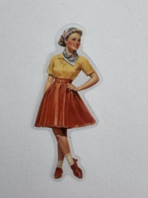 7.25cm x 3cm - Vintage Pin-Up PET Stickers | Retro 1940s-1950s Women