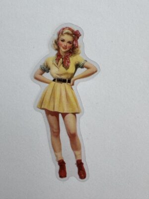 7.5cm x 3cm - Vintage Pin-Up PET Stickers | Retro 1940s-1950s Women
