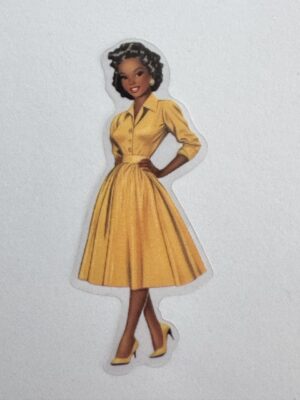 7.5cm x 3cm - Vintage Pin-Up PET Stickers | Retro 1940s-1950s Women
