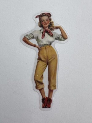7.5cm x 3.5cm - Vintage Pin-Up PET Stickers | Retro 1940s-1950s Women