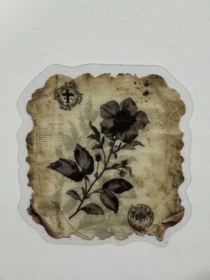 4.5cm x 4cm - Vintage-Inspired Transparent PET Stickers - Flower