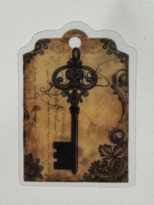 5.5cm x 4cm - Vintage-Inspired Transparent PET Stickers - Key