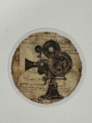 5cm x 5cm - Vintage-Inspired Transparent PET Stickers - Camera
