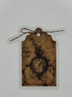 5cm x 5cm - Vintage-Inspired Transparent PET Stickers - Clock Tag