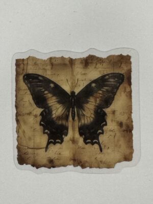 4.5cm x 4.5cm - Vintage-Inspired Transparent PET Stickers - Butterfly