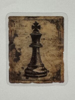 5cm x 4cm - Vintage-Inspired Transparent PET Stickers - Chess Piece