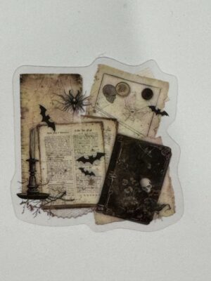 5cm x 5cm - Vintage-Inspired Transparent PET Stickers - Books