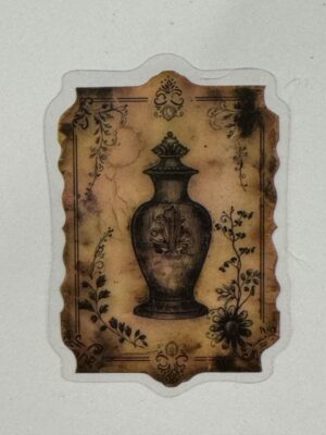 5.5cm x 4cm - Vintage-Inspired Transparent PET Stickers - Vase