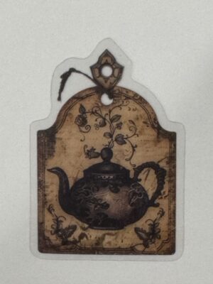 6cm x 4cm - Vintage-Inspired Transparent PET Stickers - Tea Pot