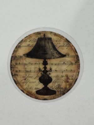 5cm x 5cm - Vintage-Inspired Transparent PET Stickers - Lamp
