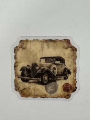 4.5cm x 4.5cm - Vintage-Inspired Transparent PET Stickers - Car