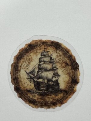 5cm x 5cm - Vintage-Inspired Transparent PET Stickers - Ship