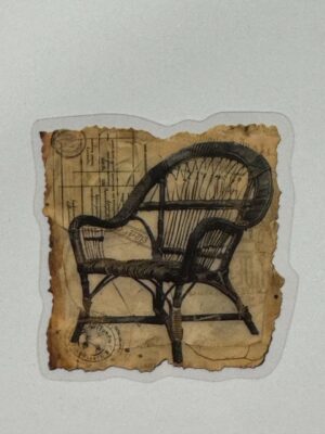 4.5cm x 4.5cm - Vintage-Inspired Transparent PET Stickers - Chair