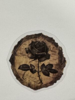 5cm x 5cm - Vintage-Inspired Transparent PET Stickers - Rose