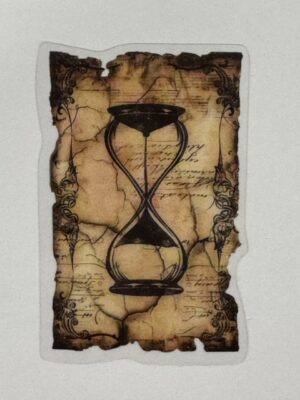 6cm x 4cm - Vintage-Inspired Transparent PET Stickers - Hourglass