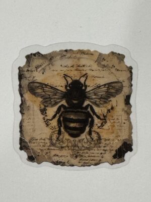 5cm x 4.5cm - Vintage-Inspired Transparent PET Stickers - Bee