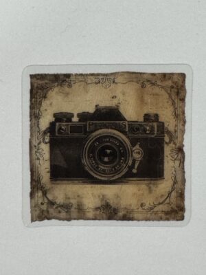 4.5cm x 4.5cm - Vintage-Inspired Transparent PET Stickers - Camera