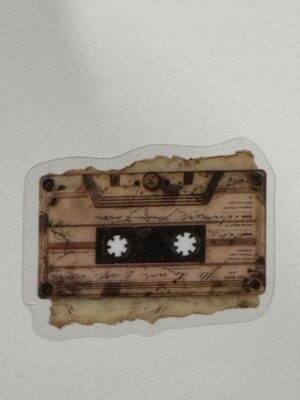 4.5cm x 3cm - Vintage-Inspired Transparent PET Stickers - Cassette Tape