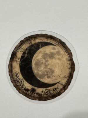 5cm x 5cm - Vintage-Inspired Transparent PET Stickers - Moon
