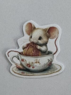 4.5cm x 4.5cm - Whimsical Storybook Mouse Stickers