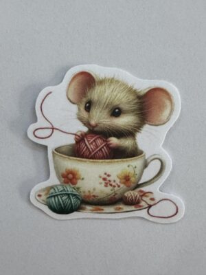 4.5cm x 4.5cm - Whimsical Storybook Mouse Stickers