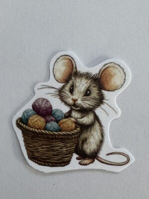 4.5cm x 4.5cm - Whimsical Storybook Mouse Stickers