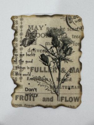6cm x 4.5cm - Vintage Botanical Ephemera Sticker