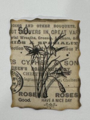 6cm x 4.5cm - Vintage Botanical Ephemera Sticker