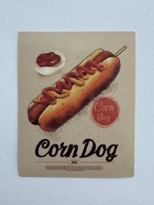 5cm x 4cm - Retro Food Advertisement Stickers - Corn Dog