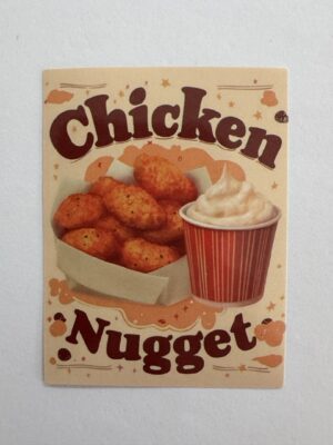 6cm x 4.5cm - Retro Food Advertisement Stickers - Chicken Nugget