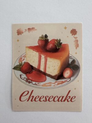 6cm x 4.5cm - Retro Food Advertisement Stickers - Cheesecake