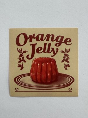 5.5cm x 5.5cm - Retro Food Advertisement Stickers - Orange Jelly